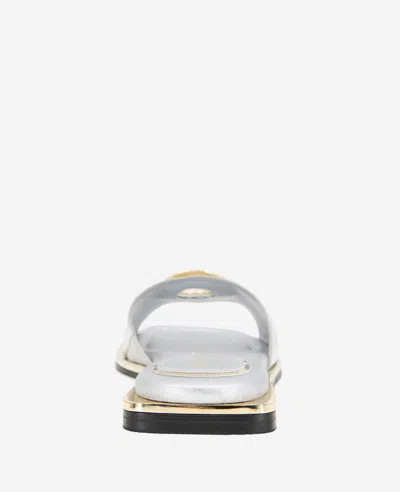 Kenneth Cole Asher Metallic Metal Ring Sandal In Silver Leather