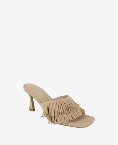 Kenneth Cole Darby Suede Fringe Heel In Camel Suede