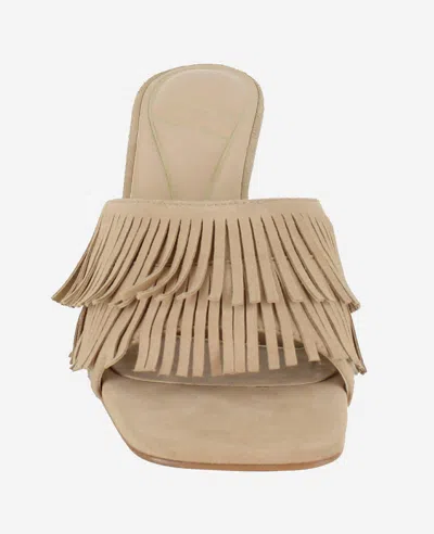Kenneth Cole Darby Suede Fringe Heel In Camel Suede