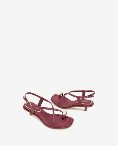 Kenneth Cole Geala Slingback Kitten Heel Sandal In Dark Red Leather