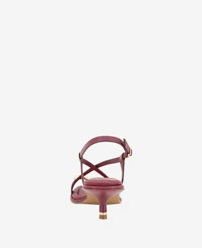 Kenneth Cole Geala Slingback Kitten Heel Sandal In Dark Red Leather