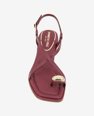 Kenneth Cole Geala Slingback Kitten Heel Sandal In Dark Red Leather