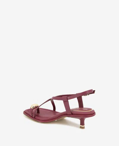 Kenneth Cole Geala Slingback Kitten Heel Sandal In Dark Red Leather