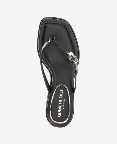 Kenneth Cole Gillie Kitten Heel Slide Sandal In Black Croco