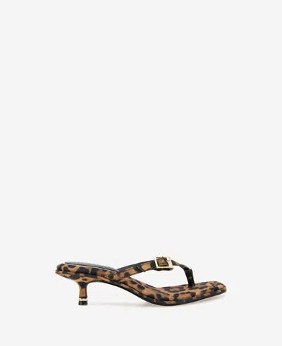 Kenneth Cole Gillie Kitten Heel Slide Sandal In Leopard Fabric