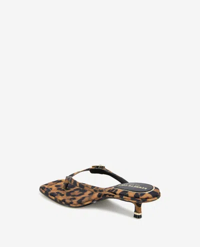 Kenneth Cole Gillie Kitten Heel Slide Sandal In Leopard Fabric