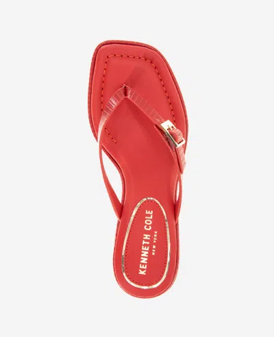 Kenneth Cole Gillie Kitten Heel Slide Sandal In Red Lizard