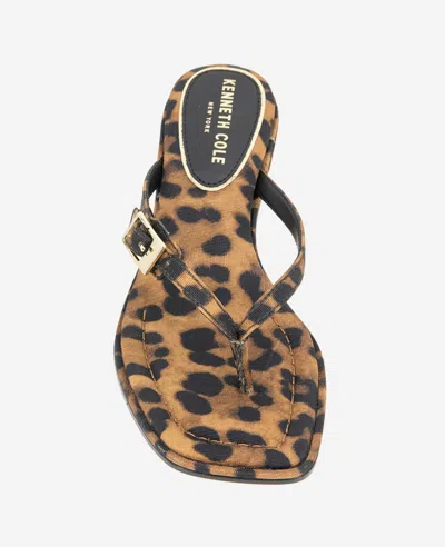 Kenneth Cole Gillie Kitten Heel Slide Sandal In Leopard Fabric