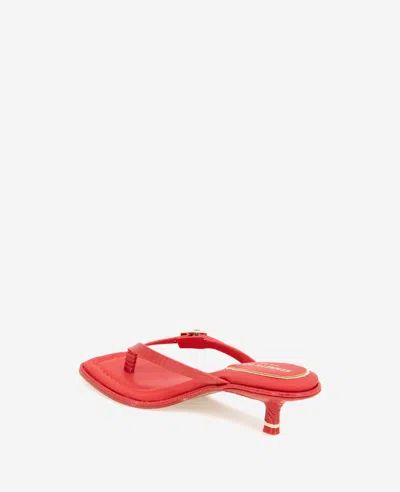Kenneth Cole Gillie Kitten Heel Slide Sandal In Red Lizard
