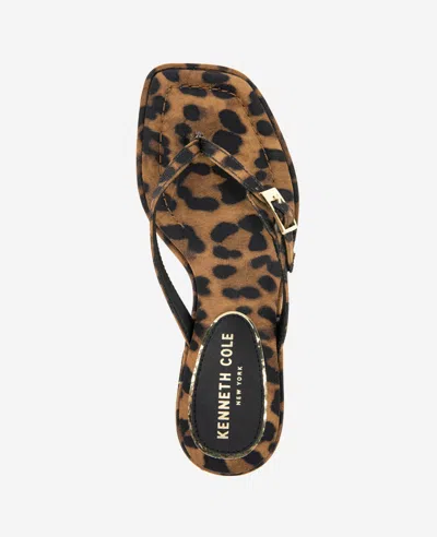 Kenneth Cole Gillie Kitten Heel Slide Sandal In Leopard Fabric