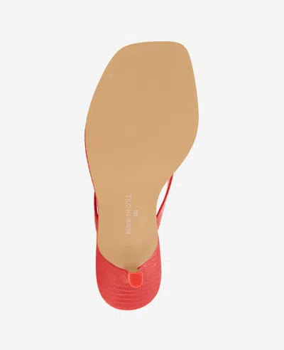 Kenneth Cole Gillie Kitten Heel Slide Sandal In Red Lizard