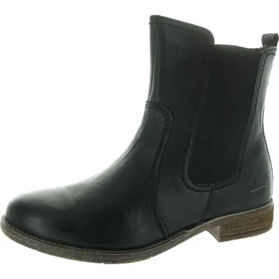 Josef Seibel Sienna 80 Womens Leather Distressed Ankle Boots In Black