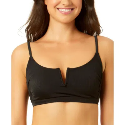 Salt + Cove Juniors' V-wire Ribbed Bralette Bikini Top, Created For Macy's In Black