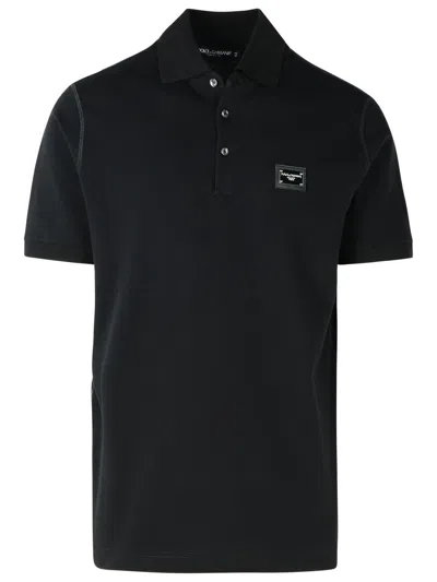 Dolce & Gabbana Cotton Polo Shirt With Buttoned Collar And Ribbed Accents