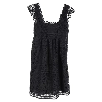 Temperley London Lace Mini Dress In Material Cotton In Black