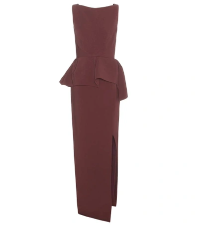 Balenciaga Stretch-crepe Peplum Gown In Lordeaux