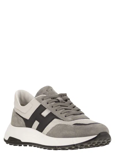 Hogan Round Toe Rubber Sole Panelled Design Sneakers