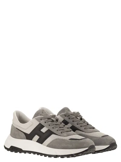Hogan Round Toe Rubber Sole Panelled Design Sneakers