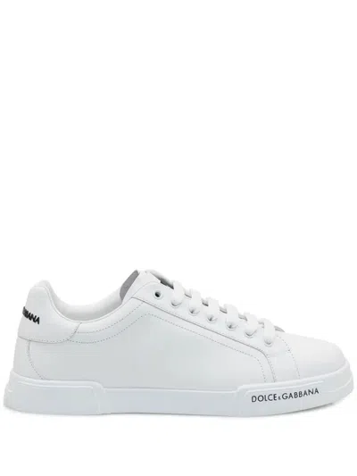 Shop Dolce & Gabbana Portofino Nappa Sneakers Shoes In White