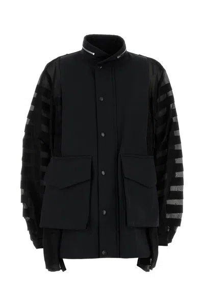 Sacai Panelled Jacket In Black