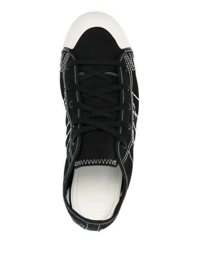 Y-3 Nizza Canvas Low-top Sneakers With Brushstroke Detail In Black