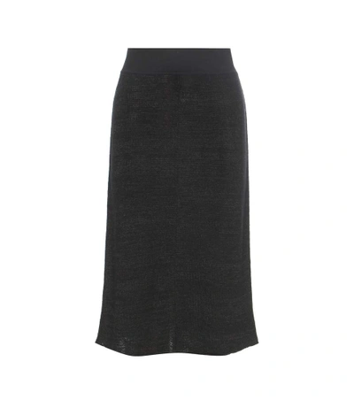Isabel Marant Calypso Linen And Wool-blend Skirt In Black