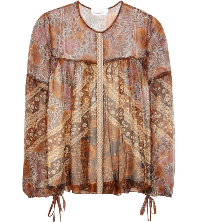 Shop Chloé Printed Silk Blouse In Multicolour