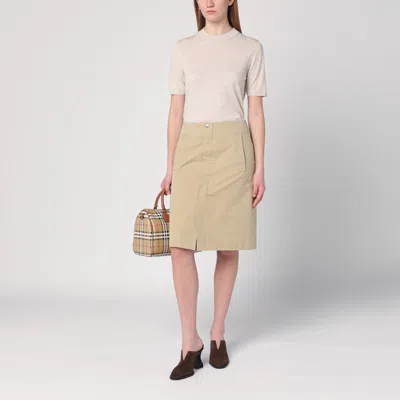 Burberry Beige Cotton Skirt In Beige