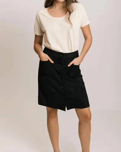 209wst38 Faux Suede Skirt In Blackbl In Multi