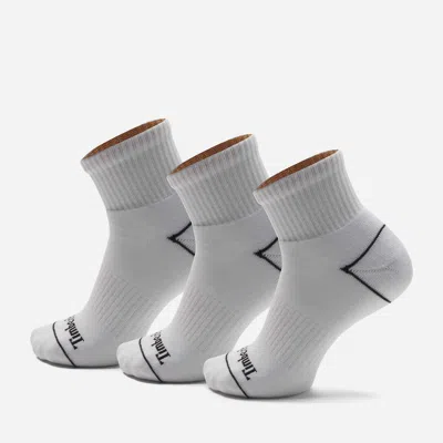 Timberland Bowden 3-pack Full Cushion Quarter Sock In White