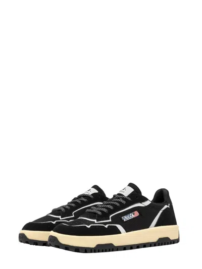 Autry Wildpace Nubuck And Rubber-trimmed Suede And Mesh Sneakers In Black