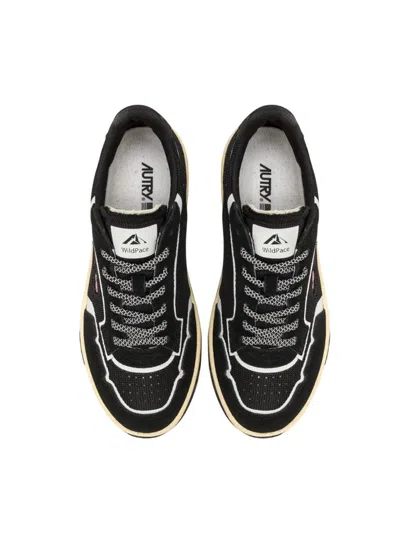Autry Wildpace Nubuck And Rubber-trimmed Suede And Mesh Sneakers In Black