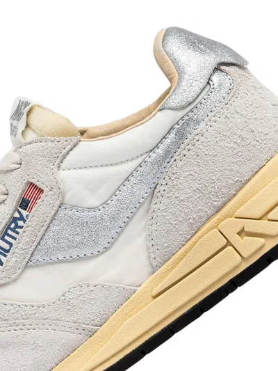 Autry Reelwind Sneakers In Gray And White With Suede In White