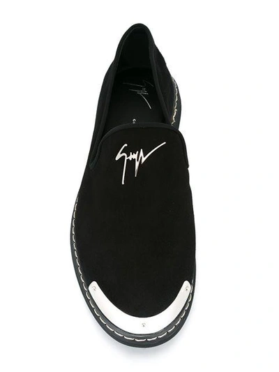 Shop Giuseppe Zanotti Bernie Loafers In Black