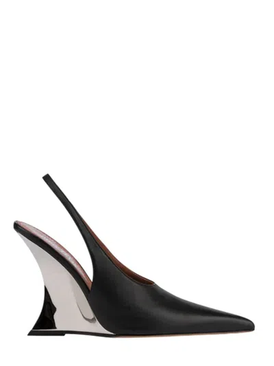 Paris Texas Black Nina Slingback Heels In Black