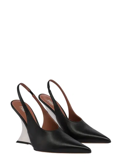 Paris Texas Black Nina Slingback Heels In Black