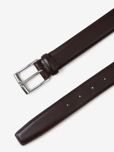 Crockett & Jones Leather Belt In Brown