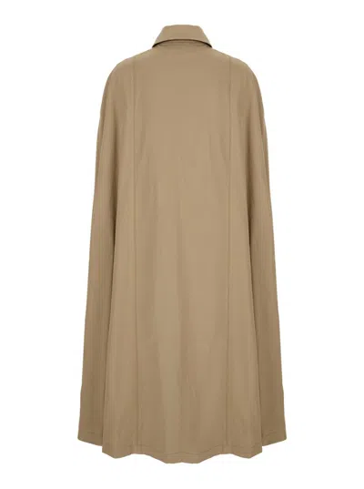 Federica Tosi Beige Cape With Collar In Beige