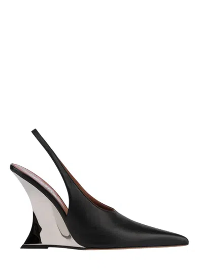 Paris Texas Black Nina Slingback Heels In Black