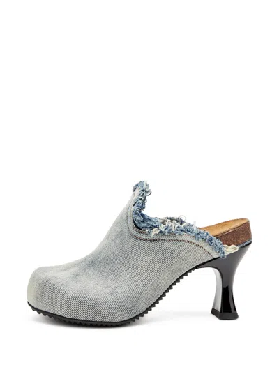 Diesel Frayed Denim Mules