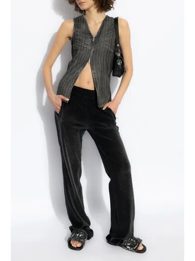 Diesel P-olaris Front Coated Pinstripe Pants
