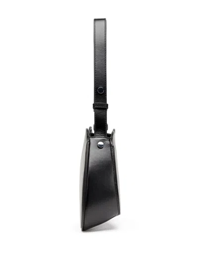 Diesel 'play' Black Shoulder Bag With Oval D Logo Detail On The Front In Ecoleather Woman