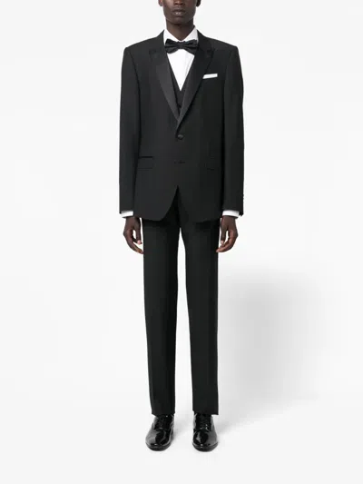 Dolce & Gabbana Single-breasted Wool Tuxedo Suit In Black