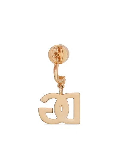 Dolce & Gabbana Dg Logo Pendant Earrings With Rhinestones Accessories