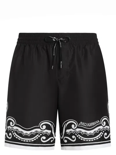 Dolce & Gabbana Bandanna Print Swim Trunks