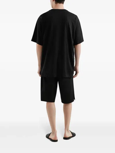 Dolce & Gabbana Black Crewneck T-shirt With Bandana Print All-over