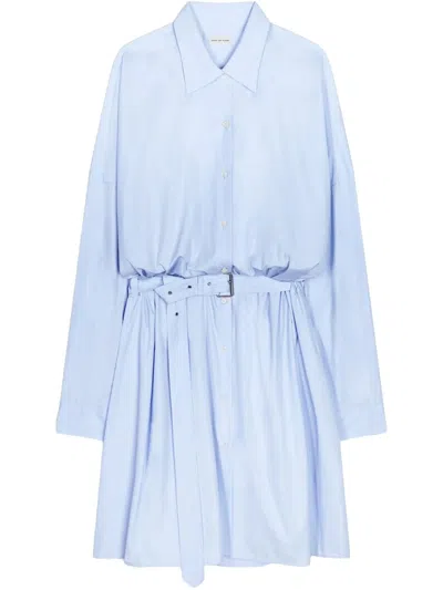Dries Van Noten Dindi Belted Long-sleeve Shirtdress