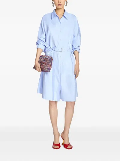 Dries Van Noten Dindi Belted Long-sleeve Shirtdress