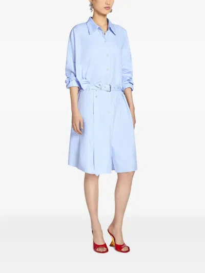 Dries Van Noten Dindi Belted Long-sleeve Shirtdress