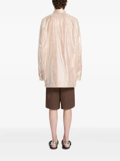 Dries Van Noten Crinkled Knee Length Pleated Bermuda Shorts
